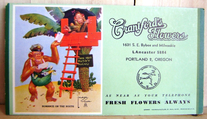 Portland Crantford's Flower Shop Ad Circa 1940s Image for Portland Crantford's Flower Shop Ad Circa 1940s