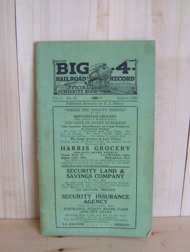 Big 4 Railroad Record: Official Seniority Book (Vol 3. No. 12)Oregon and Washington Routes. Image for Big 4 Railroad Record: Official Seniority Book (Vol 3. No. 12)Oregon and Washington Routes.
